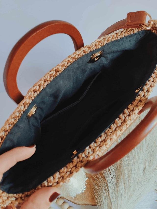 Sac Siena Élégant, original et Moderne en tons noir, marron et beige avec détails en cuir  synthétique
