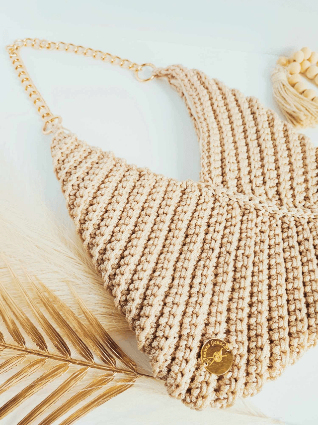 Sac en crochet fait main – Modèle Bia, chic minimaliste printemps/été