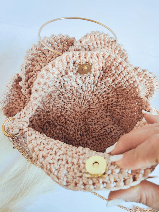 Sac à Main en Forme de Rose en Crochet Flora. Sac à bandoulière en crochet. Élégant et Unique 