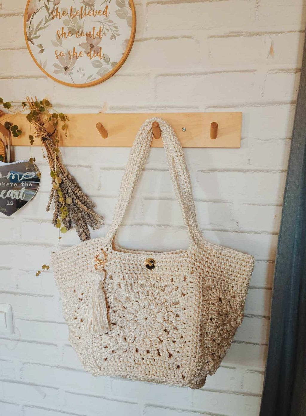 Aurora Sac fourre-tout au crochet | sac au crochet | sac à main bohème | sac bohème