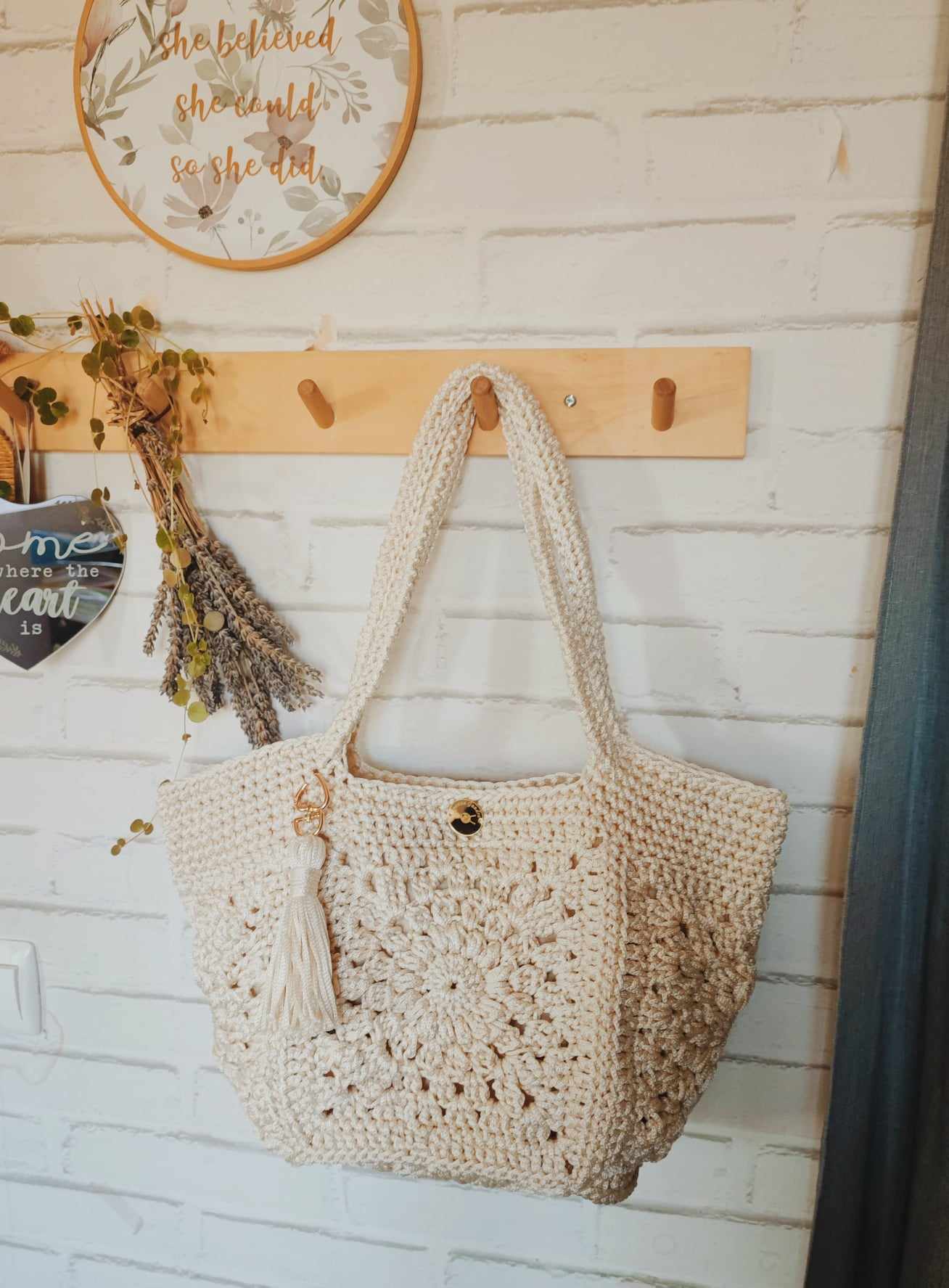 Aurora Sac fourre-tout au crochet | sac au crochet | sac à main bohème | sac bohème
