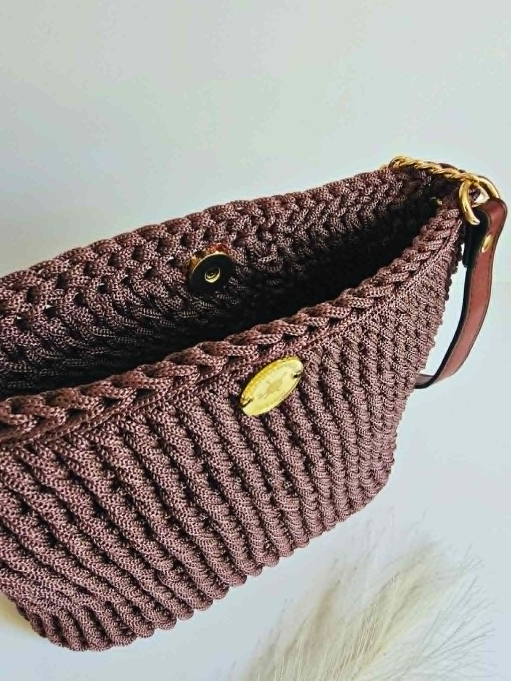 Anaïs – Sac bandoulière crochet & cuir