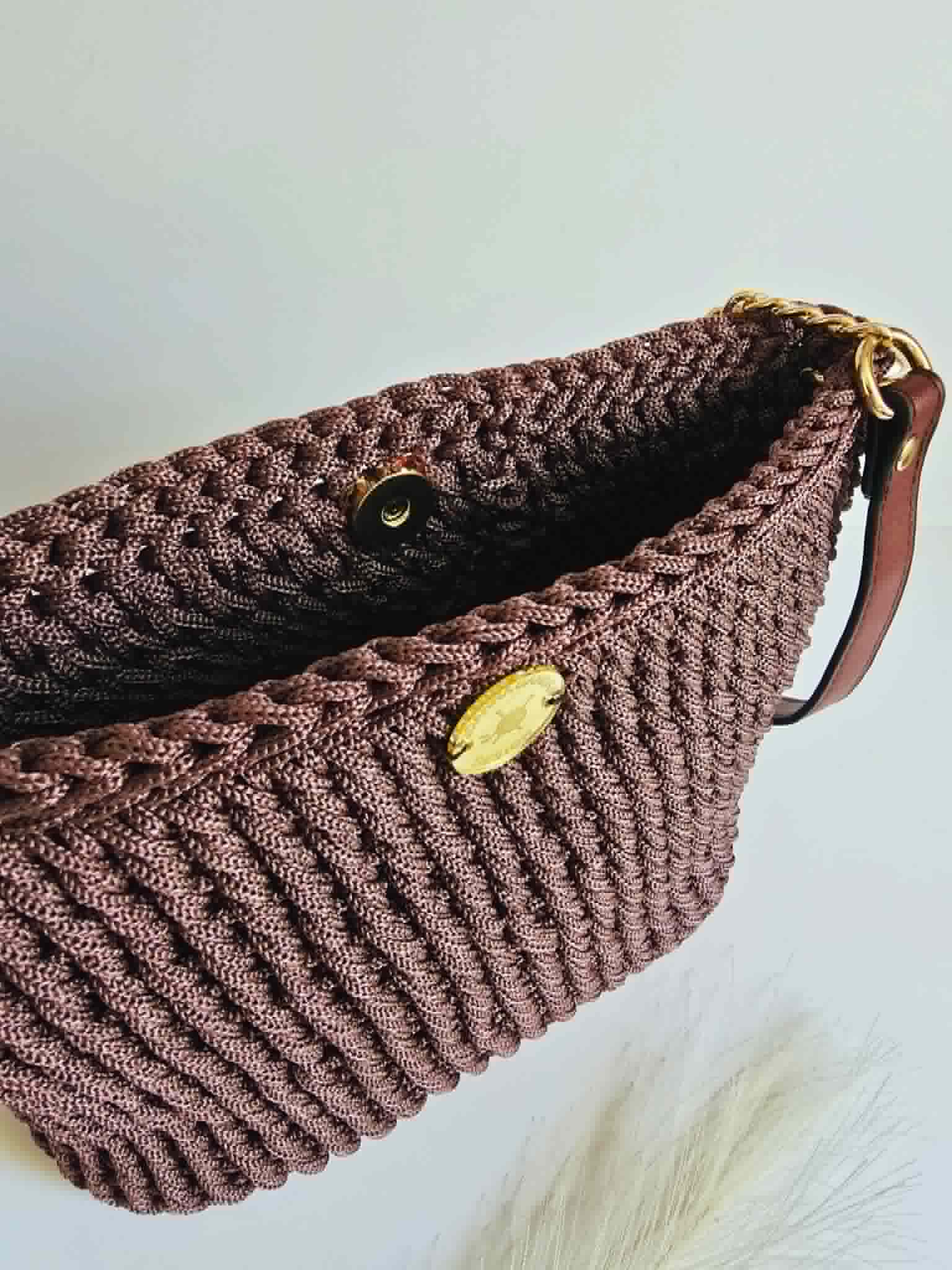 Anaïs – Sac bandoulière crochet & cuir