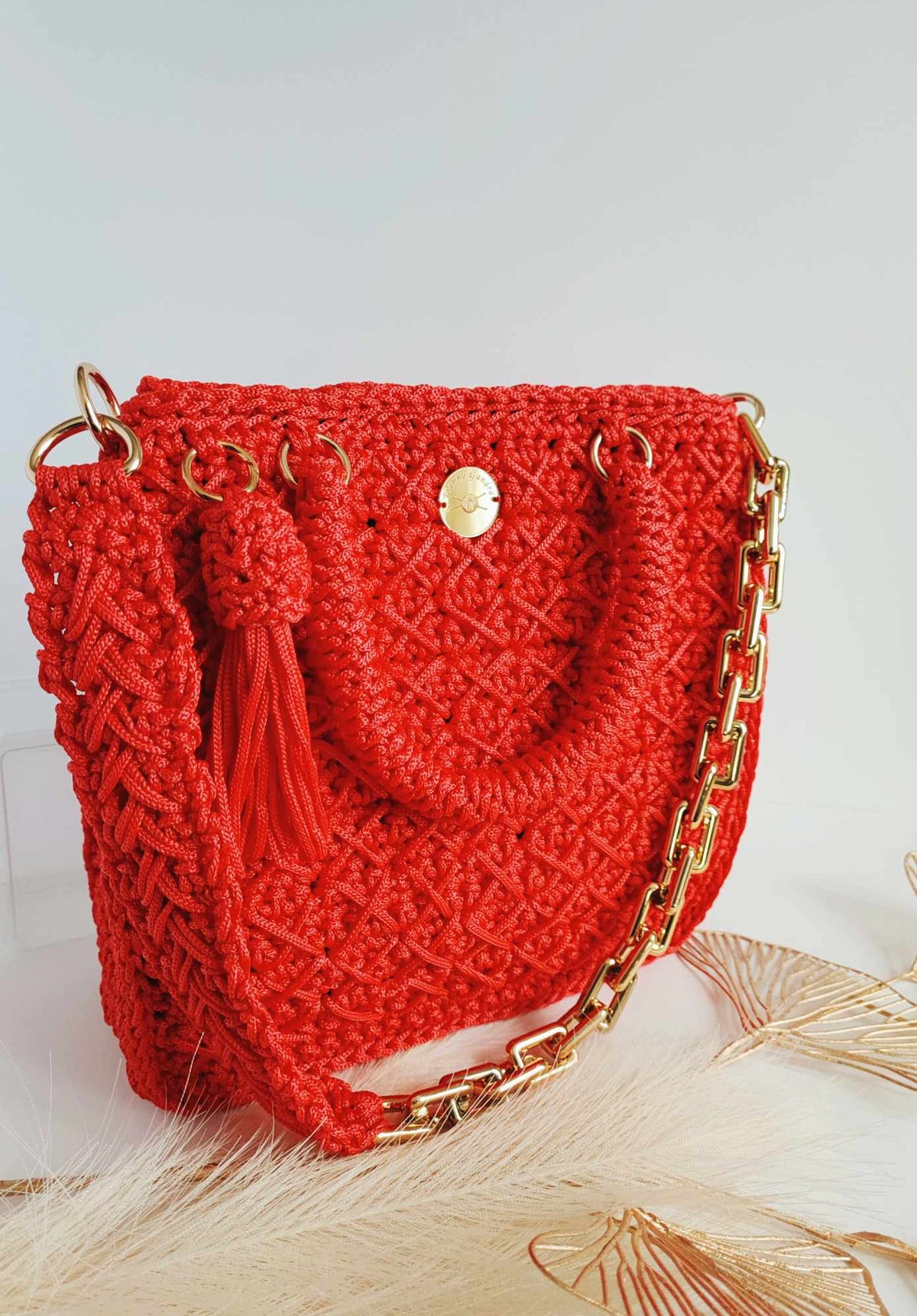 Sac à main crochet femme rouge – Elodie
