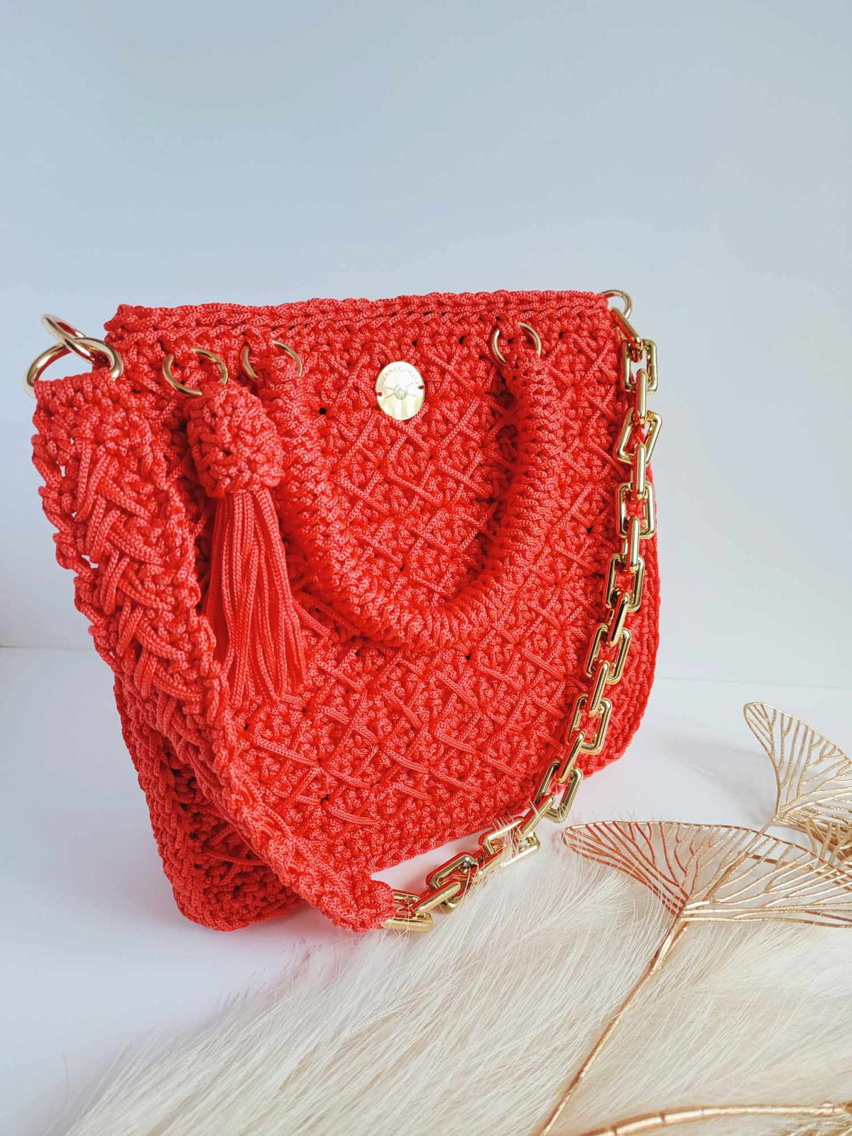 Sac à main crochet femme rouge – Elodie