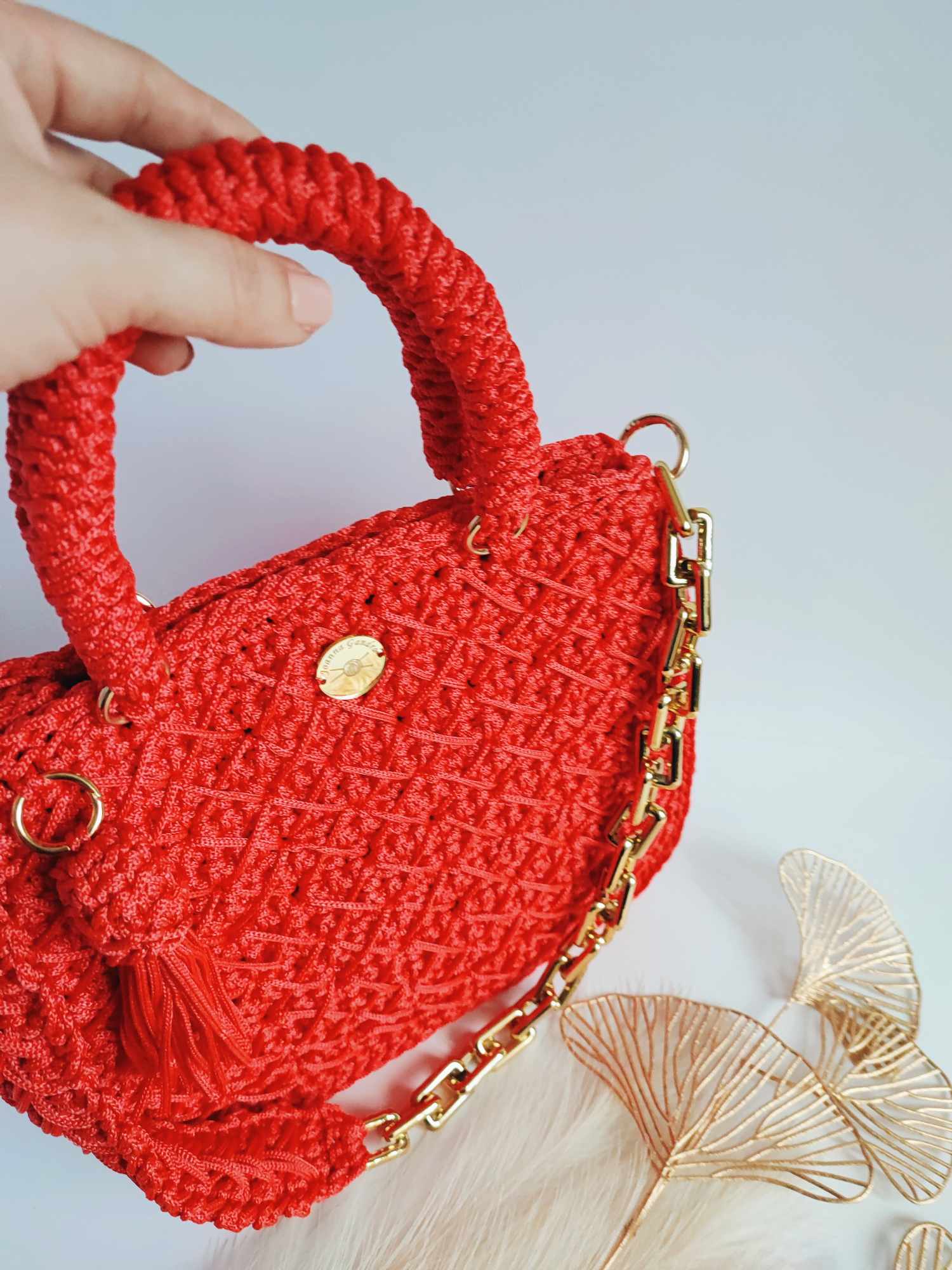 Sac à main crochet femme rouge – Elodie