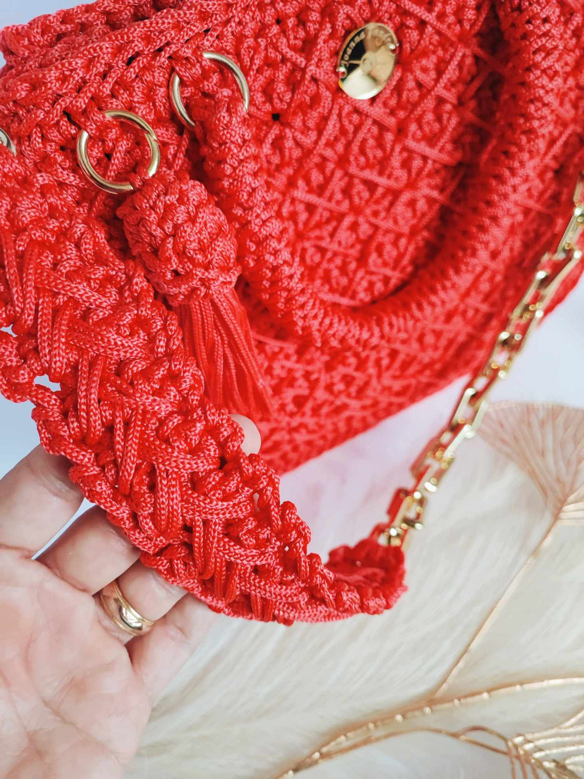 Sac à main crochet femme rouge – Elodie