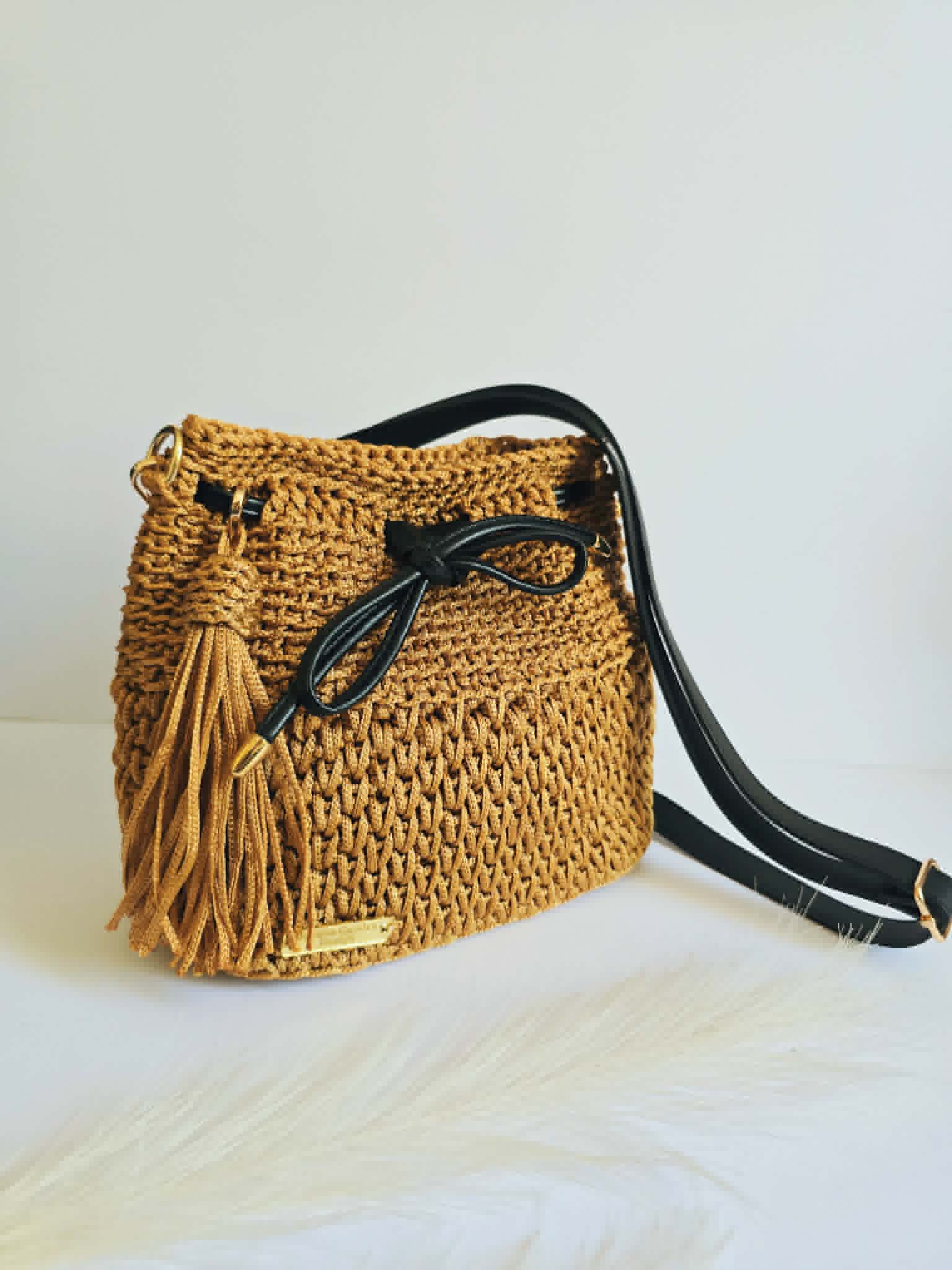 Sac Mila – Sac seau bohème en crochet fait-main