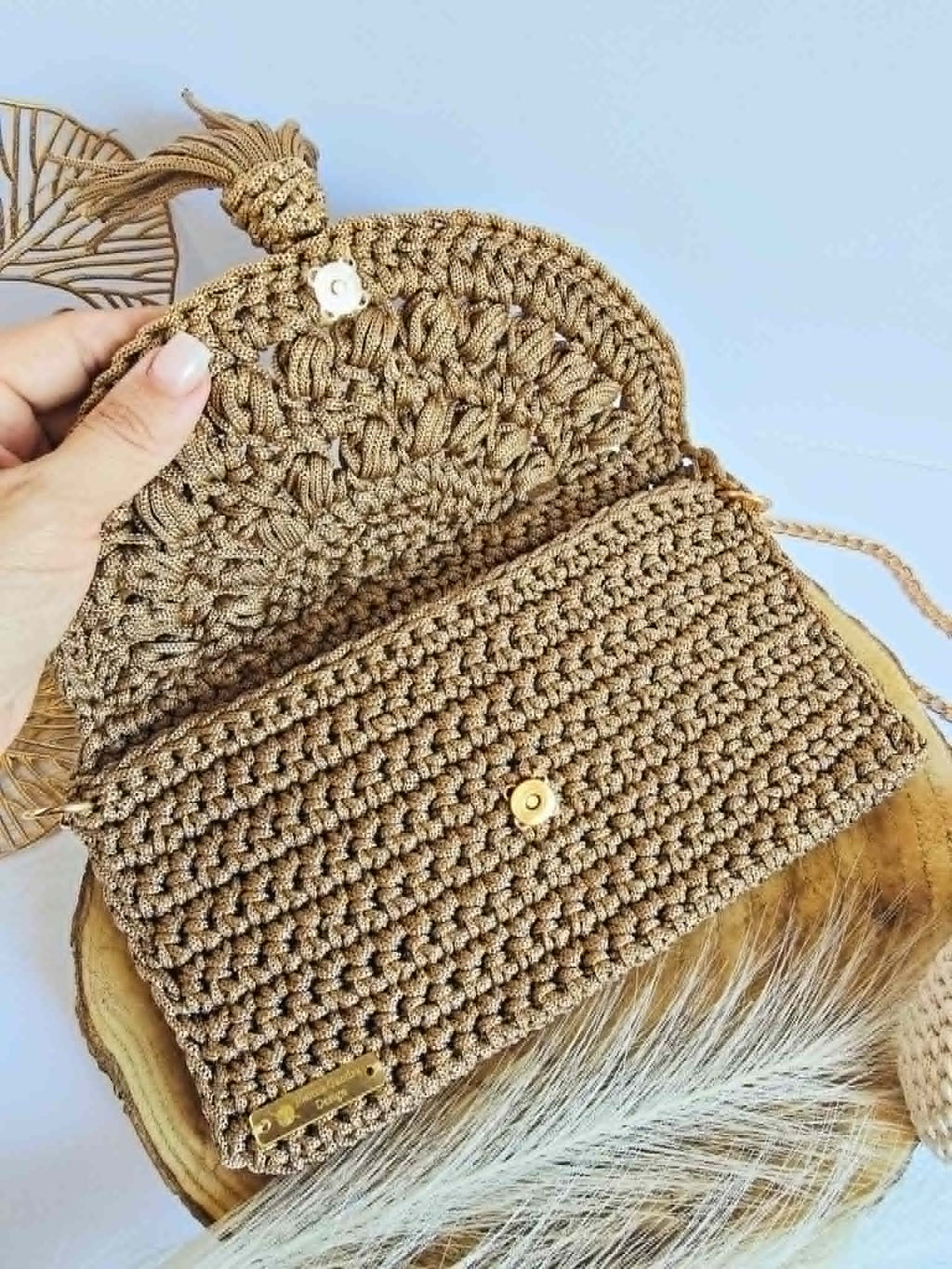 Maya – Sac crochet bohème chic à pompon