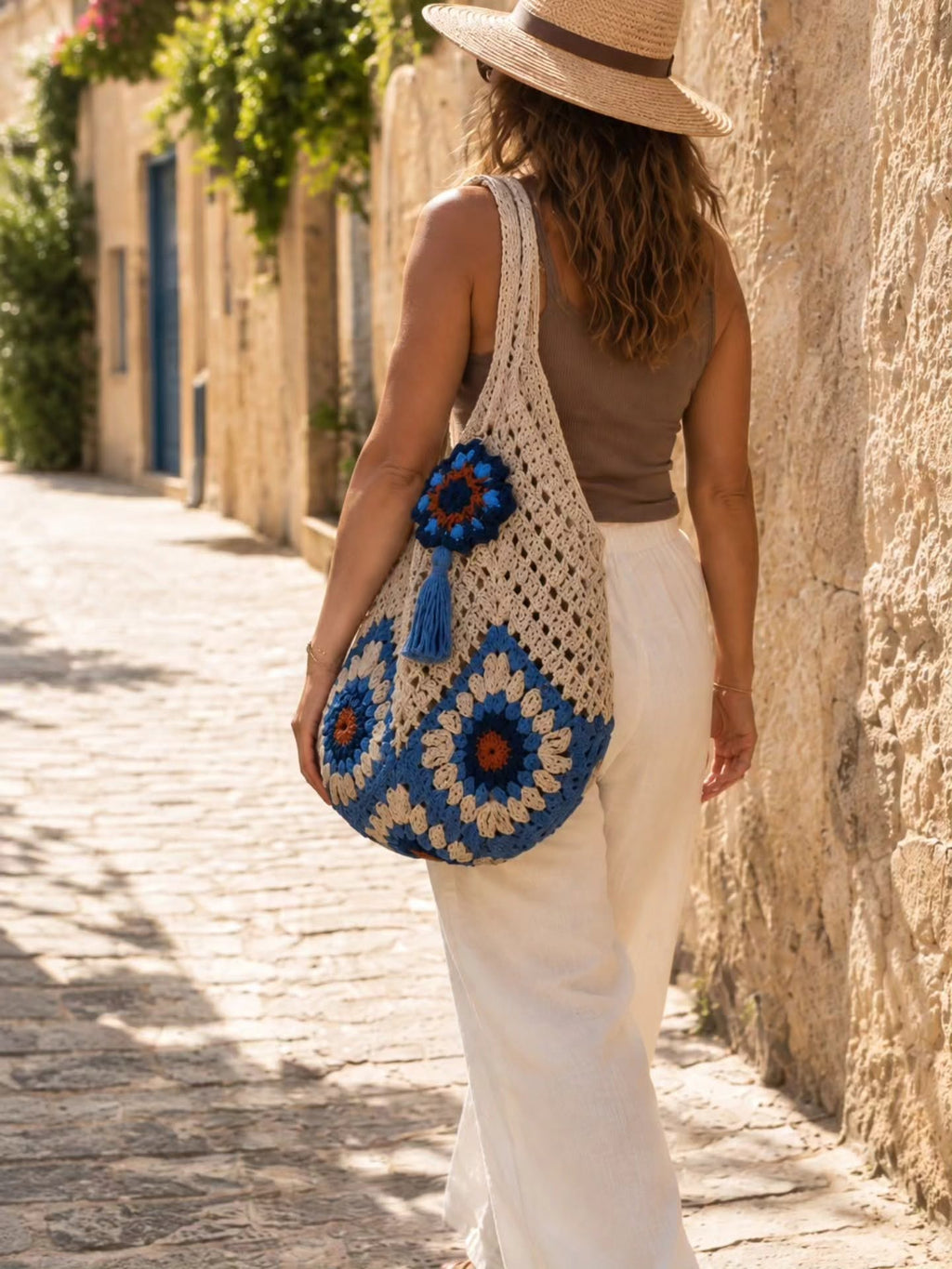 Sac Jolie – Sac cabas au crochet bohème fait main