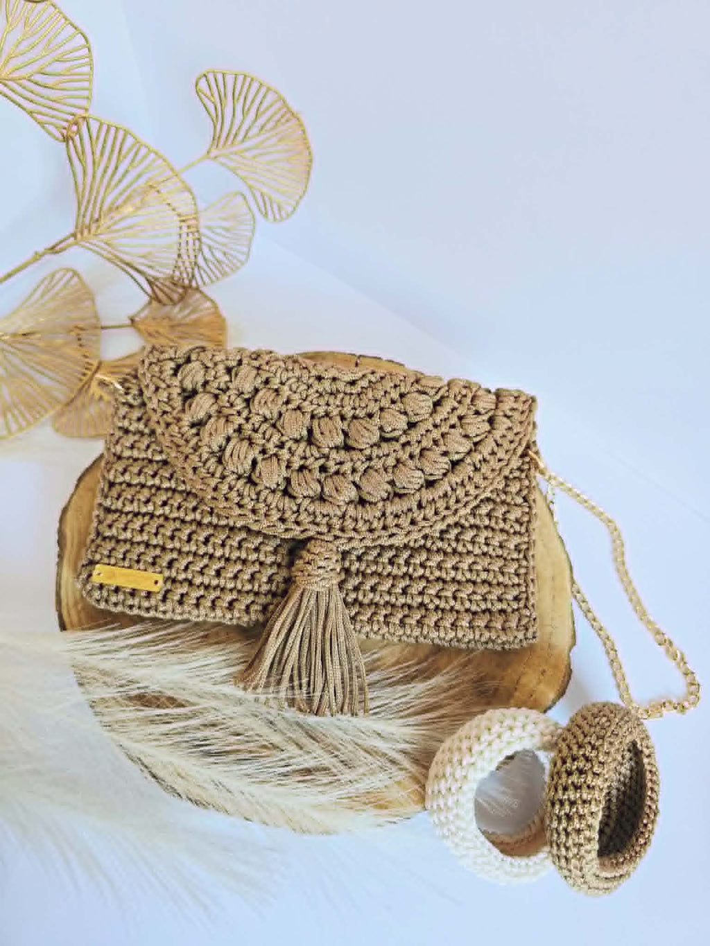 Maya – Sac crochet bohème chic à pompon