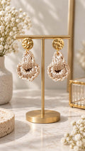 Boucles d’oreilles en crochet Sophie – Champagne, fait main