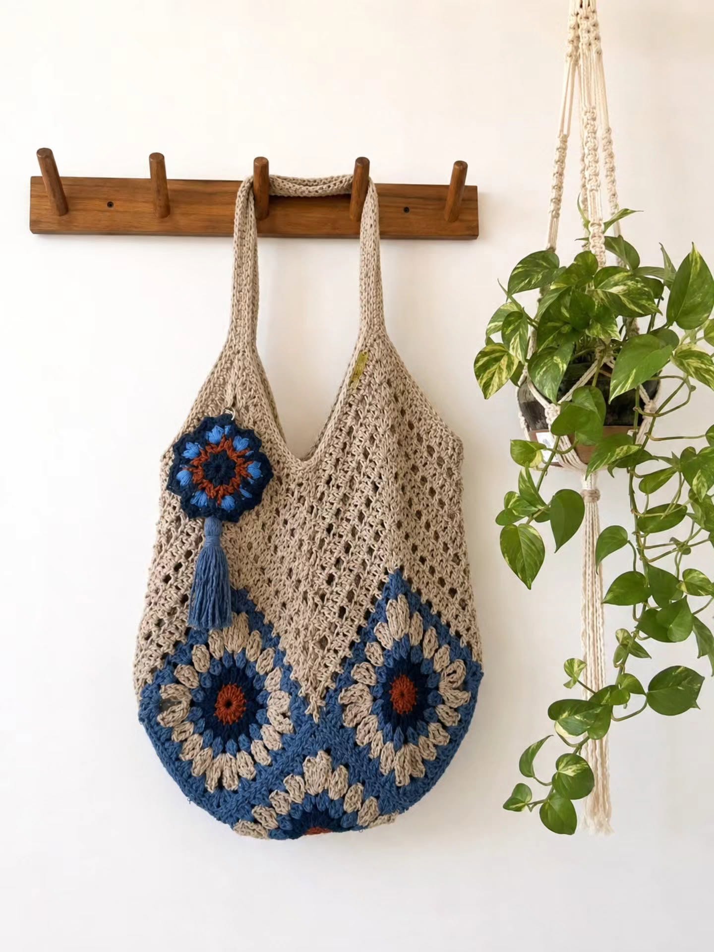 Sac Jolie – Sac cabas au crochet bohème fait main