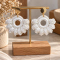 Boucles d’oreilles en crochet Zara – Blanc, fait main